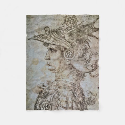 Leonardo's Helmeted Warrior Fleece Blanket (Vorderseite)