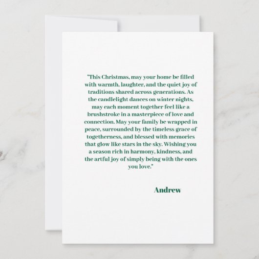 Leonardo's Holiday Masterpiece - Eine Renaissance Einladung (Rückseite)