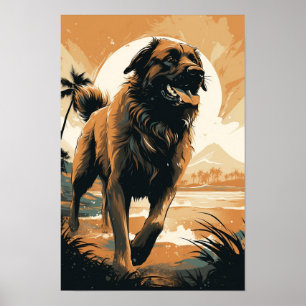 Leonberger am Strand Poster