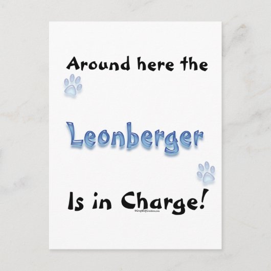 Leonberger Charge Postkarte (Vorderseite)