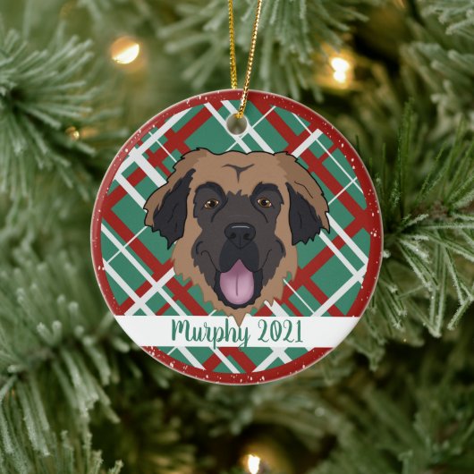 Leonberger Christmas Keramik Ornament (Baum)