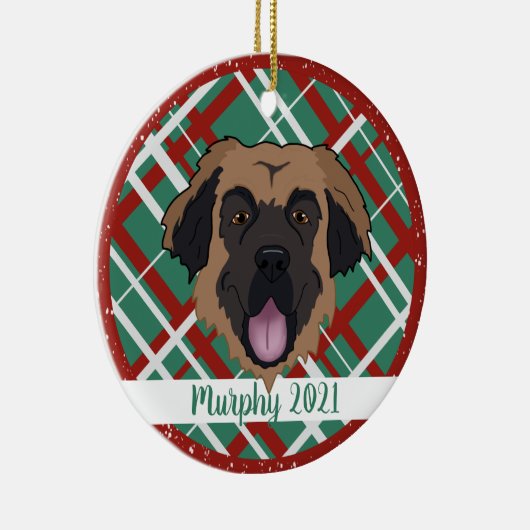 Leonberger Christmas Keramik Ornament (Rechts)