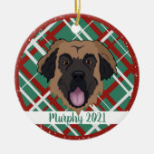 Leonberger Christmas Keramik Ornament (Vorne)