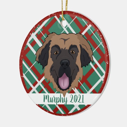 Leonberger Christmas Keramik Ornament (Links)