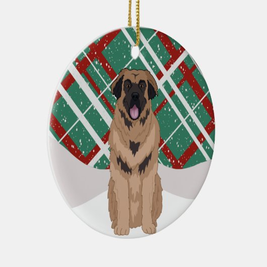 Leonberger Christmas Keramik Ornament (Rechts)