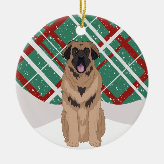 Leonberger Christmas Keramik Ornament (Vorne)