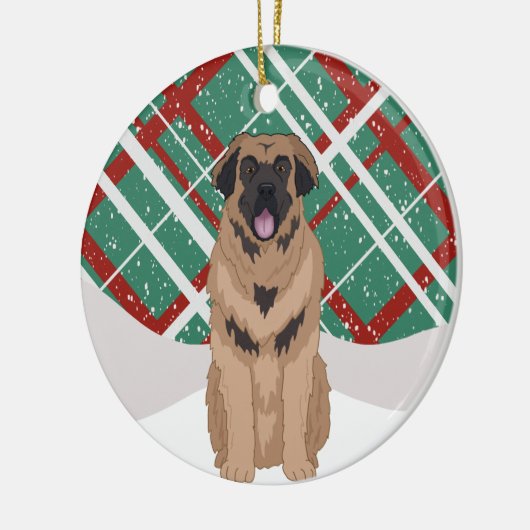 Leonberger Christmas Keramik Ornament (Links)