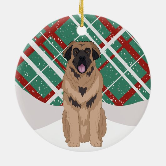 Leonberger Christmas Keramik Ornament (Hinten)