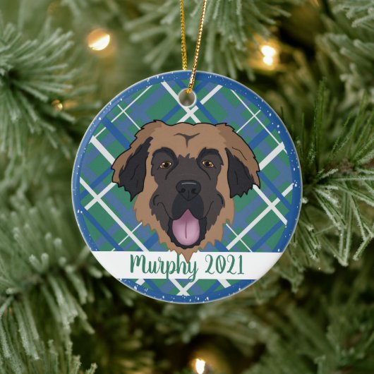 Leonberger Christmas Keramik Ornament (Baum)