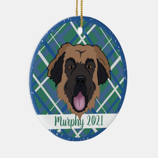Leonberger Christmas Keramik Ornament (Rechts)