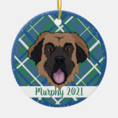 Leonberger Christmas Keramik Ornament (Vorne)
