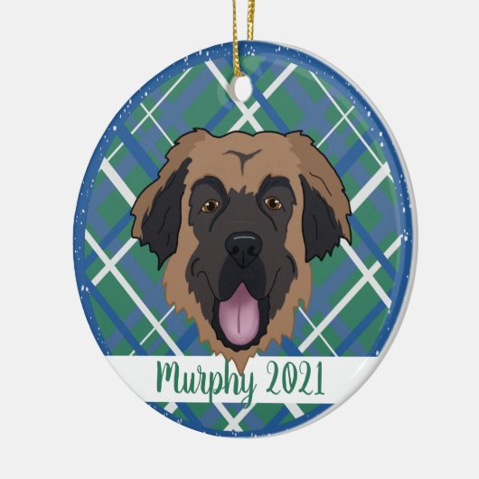 Leonberger Christmas Keramik Ornament (Links)