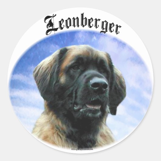 Leonberger Clouds Runder Aufkleber (Vorderseite)