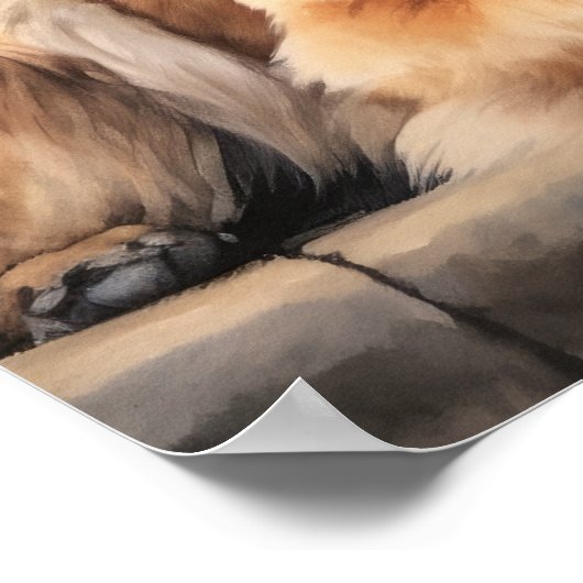 Leonberger Dog Art Print Poster (Ecke)