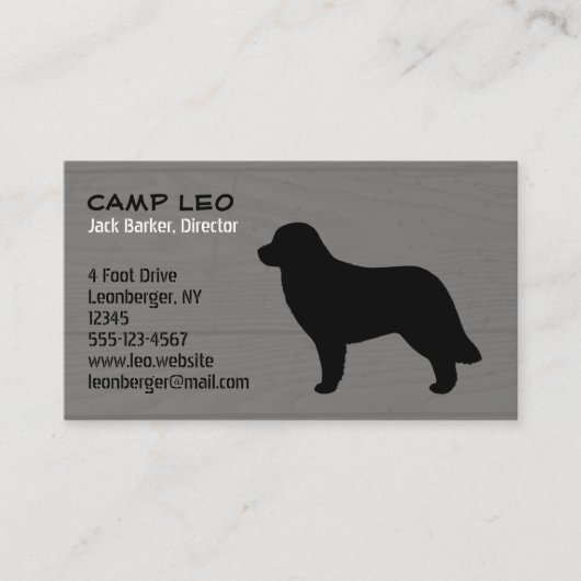 Leonberger Dog Breed Silhouette Visitenkarte (Vorderseite)