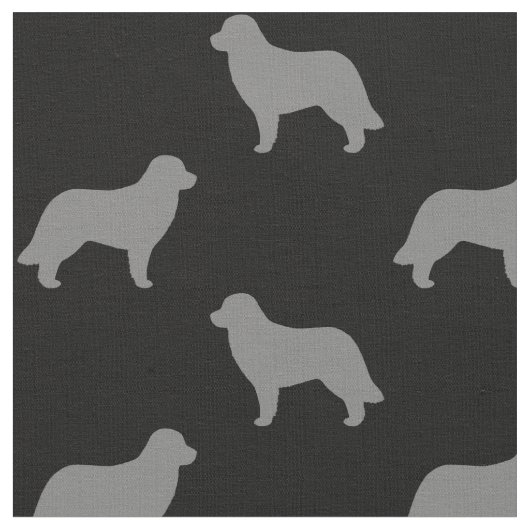 Leonberger Dog Breed Silhouetten Gemustert Stoff (Nahaufnahme)