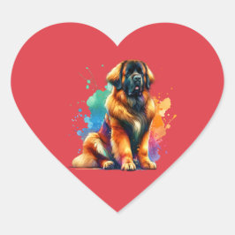 Leonberger Dog Herz-Aufkleber