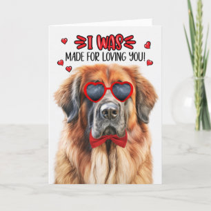 Leonberger Dog Made for Love You Valentine Feiertagskarte