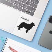 Leonberger Dog Silhouette Leo Vinyl Sticker (Laptop mit iPhone)