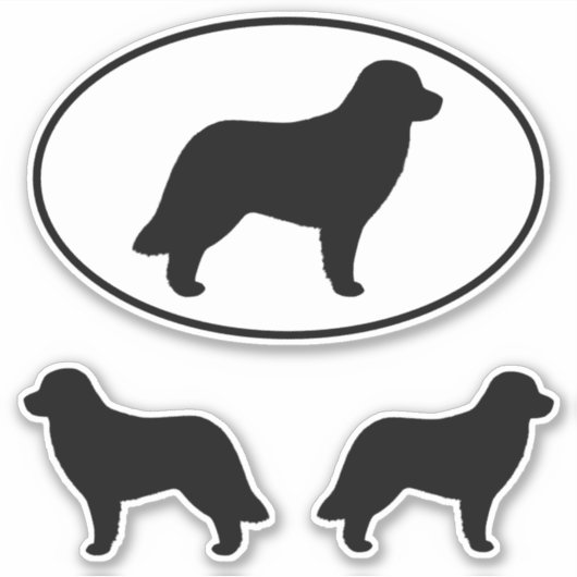 Leonberger Dog Silhouette Vinyl Sticker Set (Vorderseite)