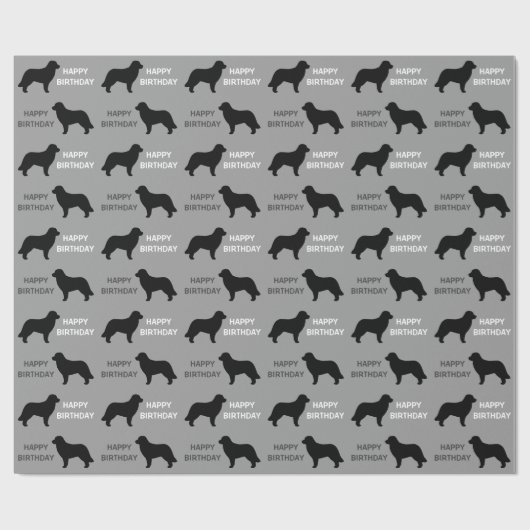 Leonberger Dog Silhouetten Geschenkpapier (Flach)