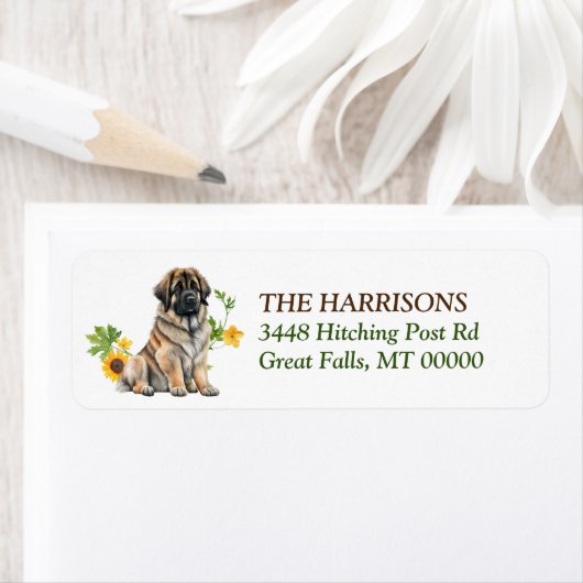 Leonberger Dog Sunflower Wreath (Insitu)