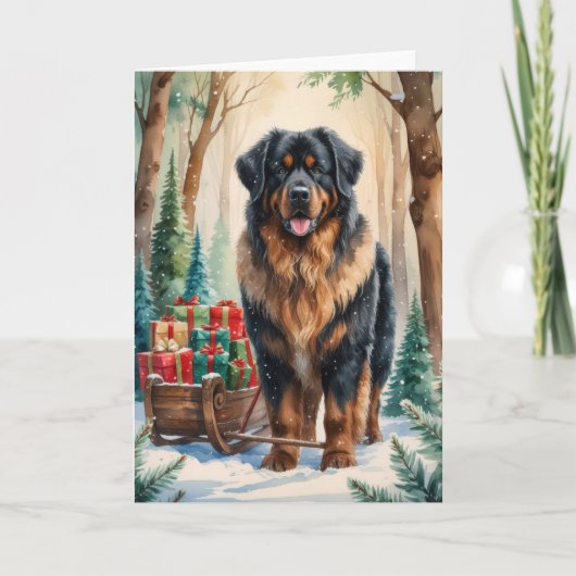 Leonberger Dog Weihnachtsgrußkarte Karte (Vorderseite)