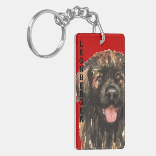 Leonberger Farbblock Schlüsselanhänger (Vorderseite links)