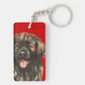 Leonberger Farbblock Schlüsselanhänger (Rückseite)