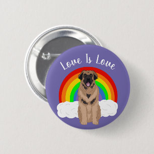 Leonberger Gay Pride Rainbow Button