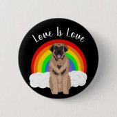Leonberger Gay Pride Rainbow Button (Vorderseite)