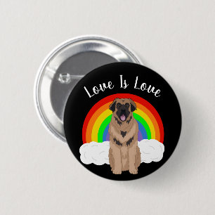 Leonberger Gay Pride Rainbow Button