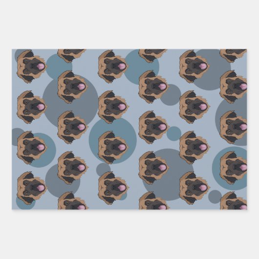 Leonberger Geschenkpapier Set (Vorderseite)