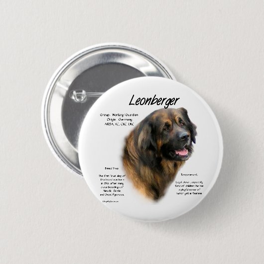 Leonberger Geschichtsdesign Button (Vorne & Hinten)