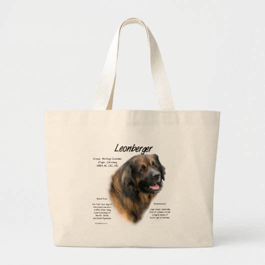 Leonberger Geschichtsdesign Jumbo Stoffbeutel (Vorne)