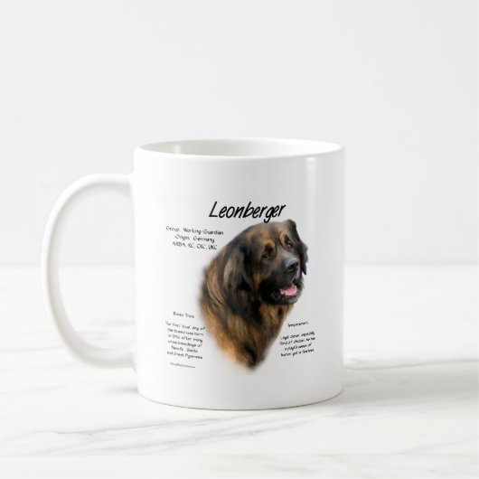 Leonberger Geschichtsdesign Kaffeetasse (Links)