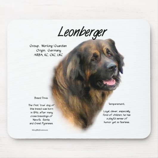 Leonberger Geschichtsdesign Mousepad (Vorne)