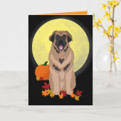 Leonberger Halloween Herbst Karte (Gelbe Blume)