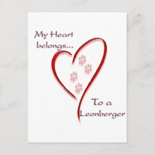 Leonberger Heart Belongs Postkarte