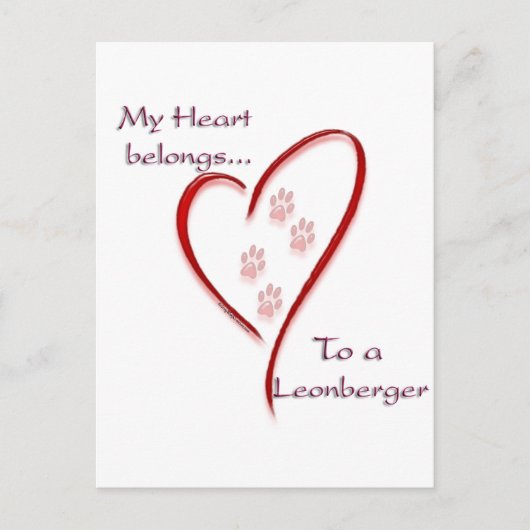 Leonberger Heart Belongs Postkarte (Vorderseite)