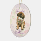 Leonberger Heart Mama Keramik Ornament (Links)