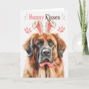 Leonberger Hund in den sonnigen Ohren für Ostern Feiertagskarte
