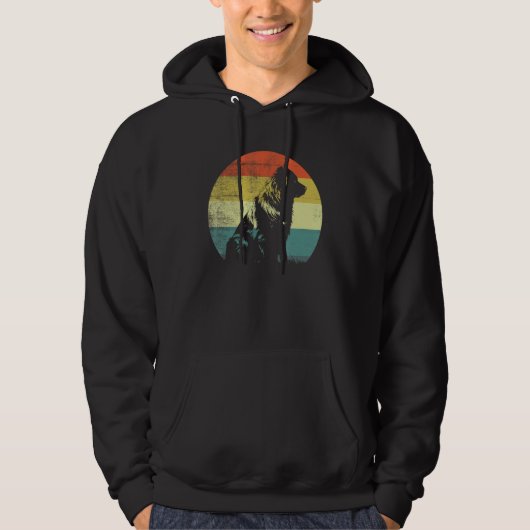 Leonberger Hund Retro Design Hoodie (Vorderseite)