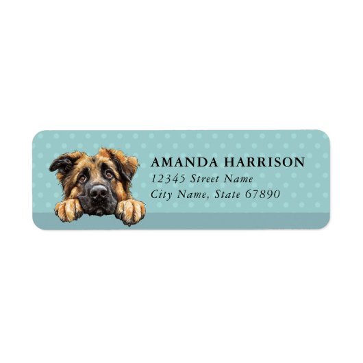 Leonberger-Hund-Rücksende-Adressetiketten (Vorne)