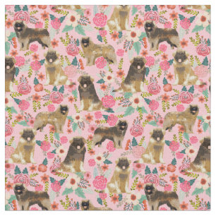 Leonberger Hund Vintage Blumen pink Stoff