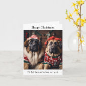 Leonberger Hunde in Weihnachts-Sweaters Karte (Gelbe Blume)