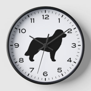 Leonberger-Hunderasse-Silhouette Uhr