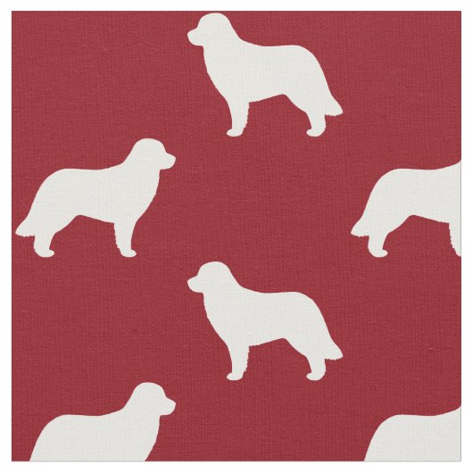 Leonberger HundeSilhouette-Muster-Rot Stoff (Nahaufnahme)