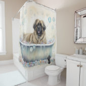 Leonberger in der Badewanne Wasserfarben Kunst Duschvorhang (Beispiel)