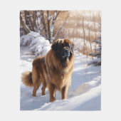 Leonberger lässt es Weihnachten schneien Fleecedecke (Vorderseite)